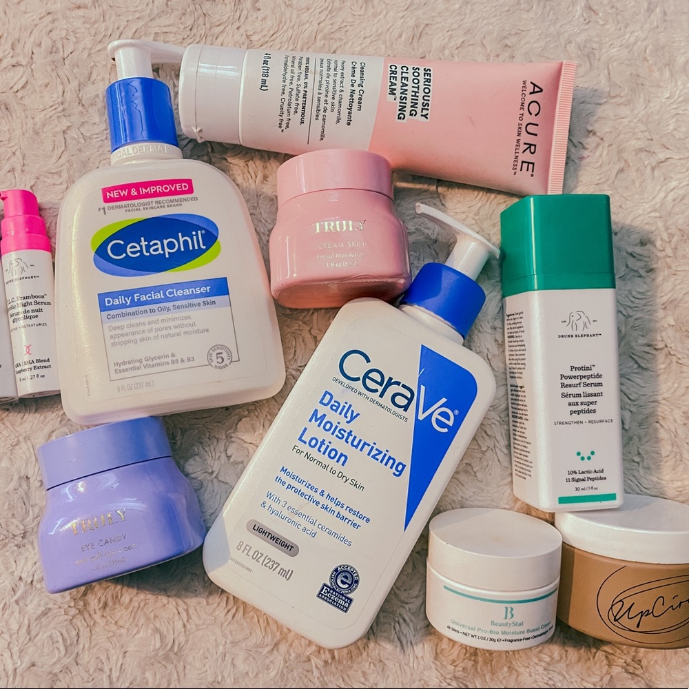 Skincare Bundle: CeraVe, Cetaphil, Truly, Drunk Elephant, Beauty Stat, Acure